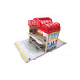 SET STAZIONE FERROVIA PORTATILE portable train station HAPE trenini TRENO età 3+