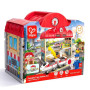 SET STAZIONE FERROVIA PORTATILE portable train station HAPE trenini TRENO età 3+