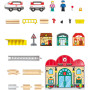 SET STAZIONE FERROVIA PORTATILE portable train station HAPE trenini TRENO età 3+