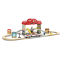 SET STAZIONE FERROVIA PORTATILE portable train station HAPE trenini TRENO età 3+