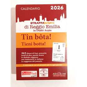 CALENDARIO 2026 TIN BOTA in dialetto reggiano con supporto in legno