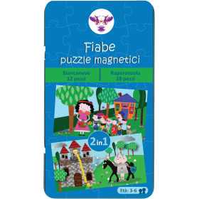 PUZZLE MAGNETICI fiabe 2 in 1 BIANCANEVE E RAPERONZOLO purple cow IN ITALIANO età 3+