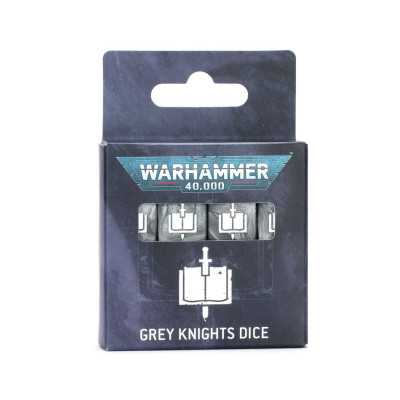 GREY KNIGHTS DICE cavalieri grigi SET DI 16 DADI warhammer 40k ARGENTATI età 12+