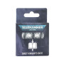 GREY KNIGHTS DICE cavalieri grigi SET DI 16 DADI warhammer 40k ARGENTATI età 12+