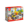 SET FERROVIARIO CON GRU railway crane construction HAPE ferrovia treni in legno SET E3878 età 3+