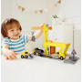 SET FERROVIARIO CON GRU railway crane construction HAPE ferrovia treni in legno SET E3878 età 3+