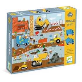 PUZZLE GIGANTE set con 12 + 5 pezzi IL CANTIERE djeco DJ07167 età 3+