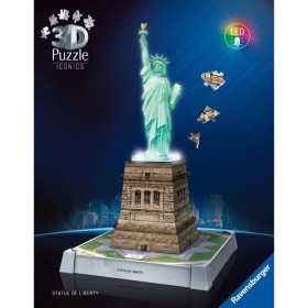 STATUA DELLA LIBERTA' monumento 3D PUZZLE senza colla RAVENSBURGER luminoso 128 PEZZI età 8+
