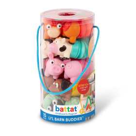TUBI SENSORIALI che si allungano BATTAT lil barn buddies MIX & MATCH animali della fattoria 15 PEZZI età 12 mesi +