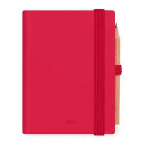 AGENDA 2026 legami MINI bigiornaliera 2-DAY da 12 mesi CHERRY BOMB rosso CON MATITA