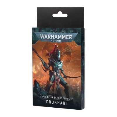 DRUKHARI mazzo di CARTE DELLE SCHEDE TECNICHE datasheet cards XENO warhammer 40k IN ITALIANO età 12+