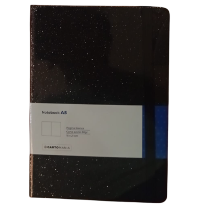 NOTEBOOK A5 taccuino SHINE IT UP cartomania 15 X 21 CM pagina bianca NERO