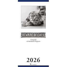CALENDARIO 2026 da parete VERTICALE beware of cats GATTI spiralato IL CASTELLO