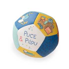 PALLINA MORBIDA palla PULCE E PILOU diametro 10 cm MOULIN ROTY età 0+