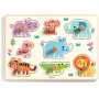 PUZZLE in legno HIPPO'N'CO grandi sagome DJECO animali DJ01123 età 12 mesi +