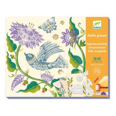 ATELIER DI INCISIONE kit artistico PASSIFLORA polistirene DJECO DJ09352 età 7+