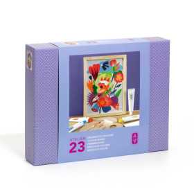 MISCELA DI COLORI kit artistico ATELIER 23 con cornice in legno DJECO