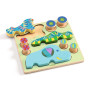 PUZZ & ROLL BARIOLO in legno ANIMALI djeco 2 IN 1 puzzle ad incastro DJ01081 età 18 mesi +