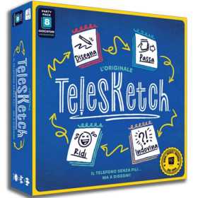 TELESKETCH rebrand GIOCO DA TAVOLO party game IN ITALIANO telefono senza fili CON I DISEGNI età 12+