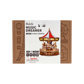 CLASSIC CAROUSEL giostra luminosa MUSIC DREAMER musicale ROLIFE carillon ROBOTIME in legno 3D WOODEN PUZZLE età 14+