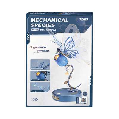 BUTTERFLY BLUE rokr LUCE puzzle mechanical species ROBOTIME da montare 79 PEZZI età 8+
