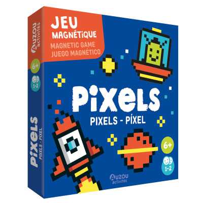 PIXELS SPAZIO gioco magnetico AUZOU kit artistico CON 10 MODELLI età 6+