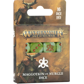 MAGGOTKIN OF NURGLE DICE set di 16 dadi VERDI E MARRONI warhammer AGE OF SIGMAR età 12+