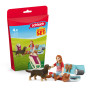 HANNAH E IL SET DELLA NOTTE ALL'APERTO pocket set FARM WORLD miniature in resina SCHLEICH 42748 età 5+