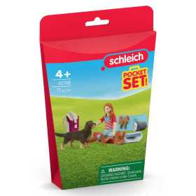 HANNAH E IL SET DELLA NOTTE ALL'APERTO pocket set FARM WORLD miniature in resina SCHLEICH 42748 età 5+