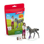 MISS KRAMER CON PULEDRO pocket set FARM WORLD miniature in resina SCHLEICH 42752 età 5+