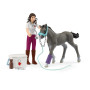 MISS KRAMER CON PULEDRO pocket set FARM WORLD miniature in resina SCHLEICH 42752 età 5+