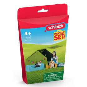 AVVENTURA IN CAMPEGGIO CON KIM pocket set FARM WORLD miniature in resina SCHLEICH 42745 età 5+