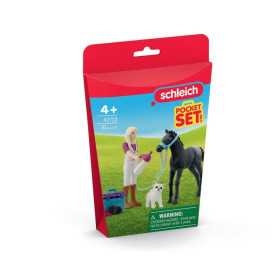 SET PER LA CURA DEI PULEDRI pocket set FARM WORLD miniature in resina SCHLEICH 42755 età 5+