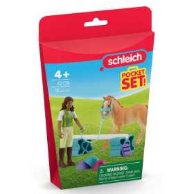 SET PER L'ADDESTRAMENTO DEI PULEDRI pocket set FARM WORLD miniature in resina SCHLEICH 42756 età 5+
