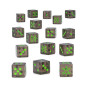DESTROYER CULT DICE set di 16 dadi dei culti distruttori NECRON warhammer 40k VERDI E TRASPARENTI età 12+