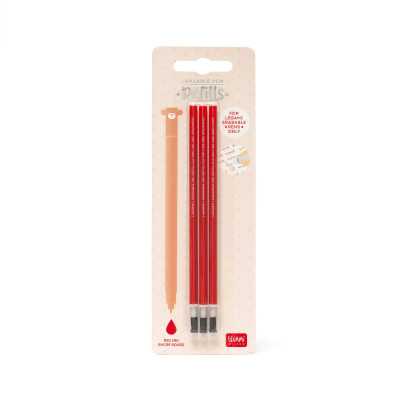 SET DI 3 RICARICHE inchiostro ROSSO refills REFILL erasable pen PER PENNE CANCELLABILI gel LEGAMI