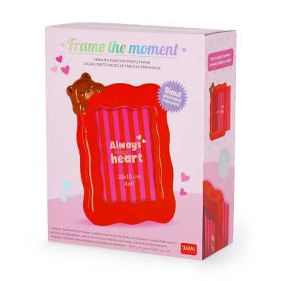 CORNICE DA TAVOLO in ceramica PORTAFOTO frame the moment ALWAYS IN MY HEART legami TEDDY BEAR