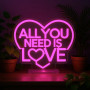 LAMPADA legami ALL YOU NEED IS LOVE led IT'S A SIGN effetto neon ACRILICO