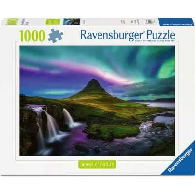 PUZZLE 1000 PEZZI ravensburger AURORA BOREALE SOPRA KIRKJUFELL originale AURORA OVER KIRKJUFELL