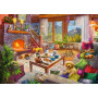 PUZZLE 1000 PEZZI ravensburger COZY CABIN originale CASETTA ACCOGLIENTE