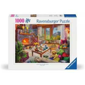PUZZLE 1000 PEZZI ravensburger COZY CABIN originale CASETTA ACCOGLIENTE