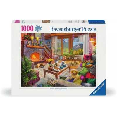 PUZZLE 1000 PEZZI ravensburger COZY CABIN originale CASETTA ACCOGLIENTE