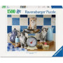 PUZZLE 1500 PEZZI ravensburger GATTINI IN CUCINA originale CATS IN THE KITCHEN softclick