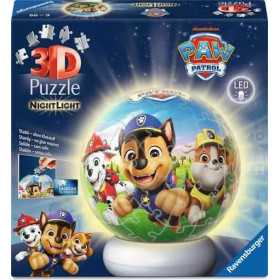 PAW PATROL palla LUCE NOTTURNA sfera PUZZLE 3D tridimensionale NIGHTLIGHT ravensburger 73 PEZZI età 6+