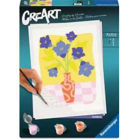CREART kit artistico GIGLI BLUEBELLS ravensburger SERIE TREND con pennello 2 IN 1 età 12+