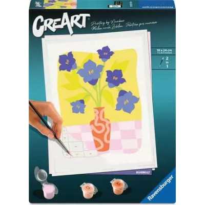 CREART kit artistico GIGLI BLUEBELLS ravensburger SERIE TREND con pennello 2 IN 1 età 12+