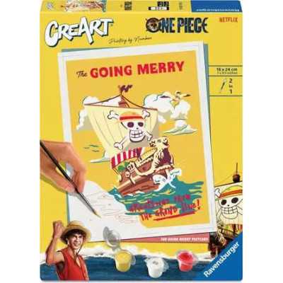 CREART kit artistico LA GOING MERRY DI ONE PIECE ravensburger SERIE TREND con pennello 2 IN 1 età 12+