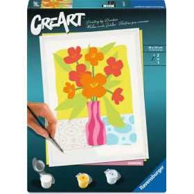 CREART kit artistico OLEANDRI ARANCIONI ravensburger SERIE TREND con pennello 2 IN 1 età 12+