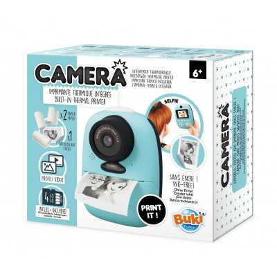 INSTANT PRINT CAMERA macchina fotografica STAMPA ISTANTANEA senza inchiostro BUKI età 6+