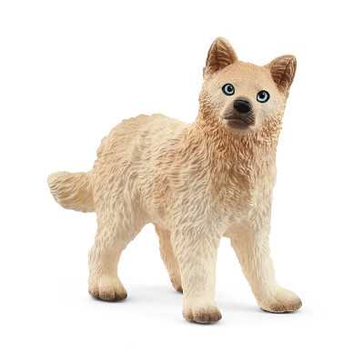CUCCIOLO DI LUPO ARTICO miniatura in resina SCHLEICH animali WILD LIFE 14881 età 3+